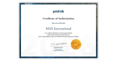 Prolink Nepal Authorized Distributor Certificate 2026
